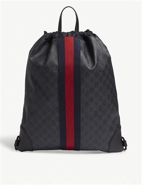 gucci supreme drawstring backpack|gucci small backpack price.